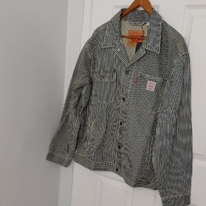 Levi's Blue and White Striped Jacket
